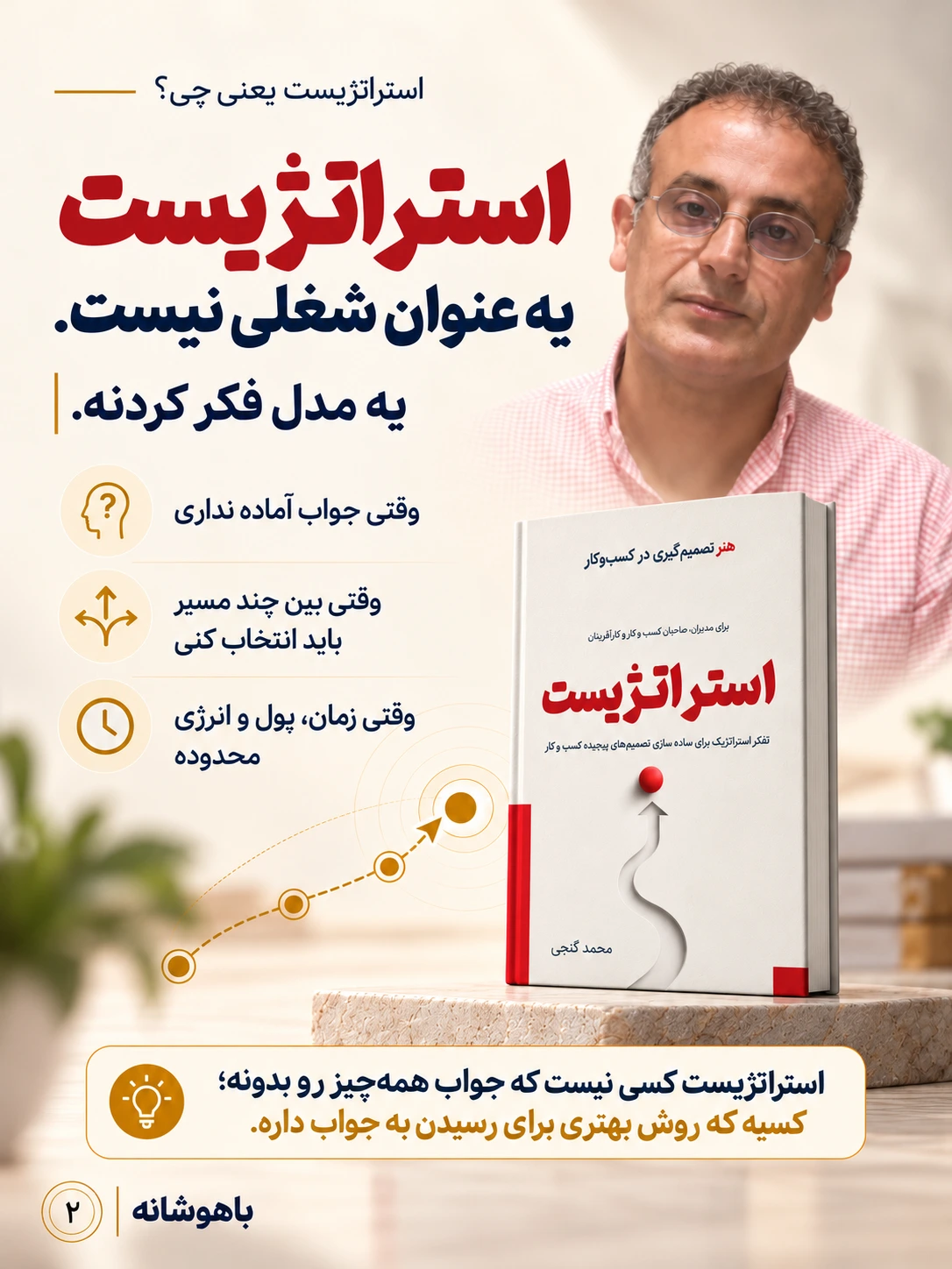 کتاب استراتژیست محمد گنجی | مطمئنی درست تصمیم می‌گیری؟